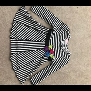 Striped Top with Pop of Color.